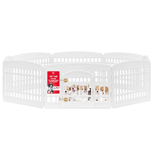 White 8-Panel Dog Playpen Y7200