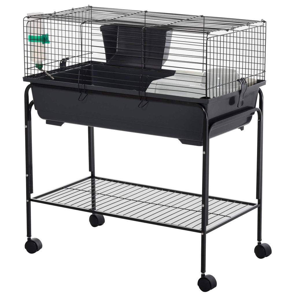 Small Animal Cage Rolling Rabbit Hutch with Detachable Stand B5977