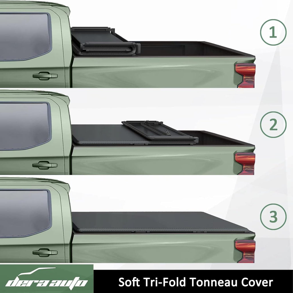 Soft Tri-Fold Truck Bed Cover 5.2ft Bed Tonneau Cover P7816