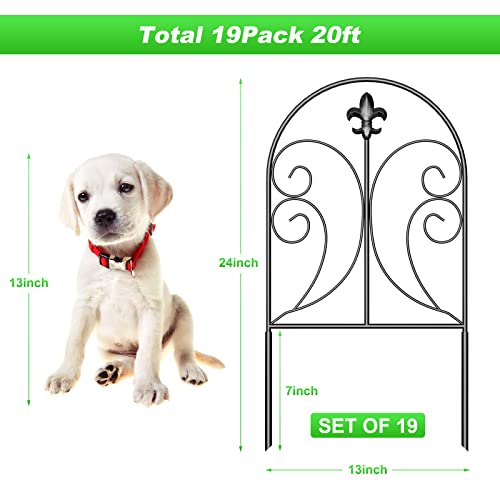 Decorative Garden Fence 10 Pack, 24in x 10ft Rustproof Metal Fencing K7340