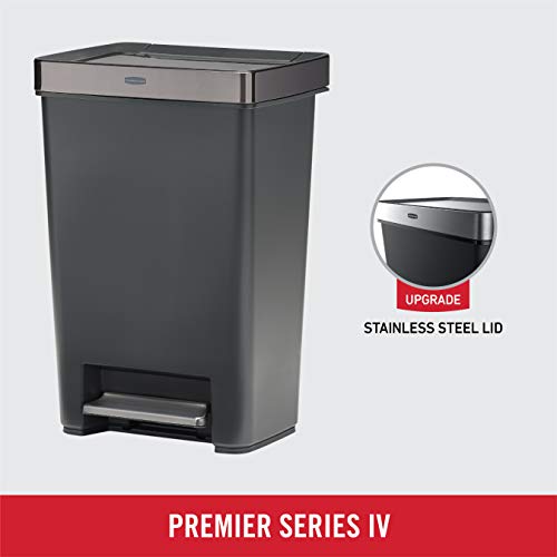 Charcoal 12.4 Gallon Stainless Steel Step-On Trash Can V175375