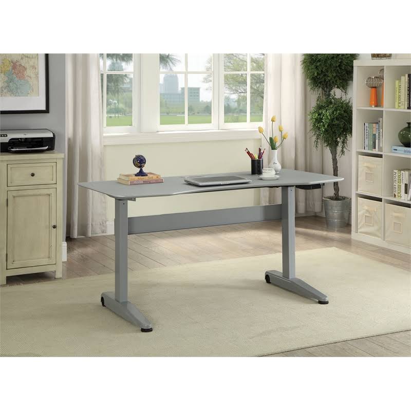 Gray Adjustable Metal Computer Desk A3910