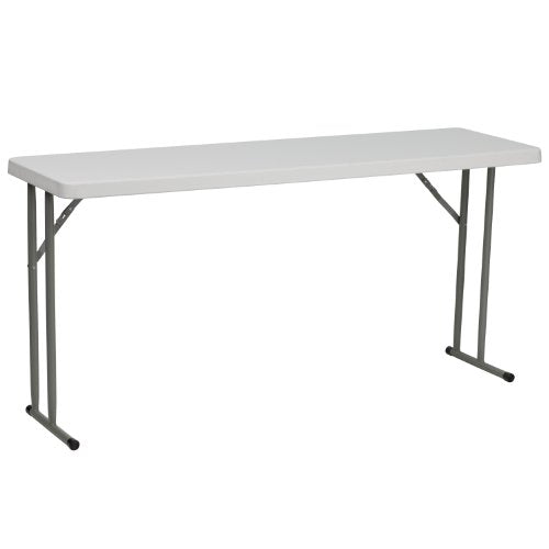 5' White Plastic Folding Training Table F577