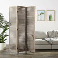3 Panel Room Divider Washed Brown U72480