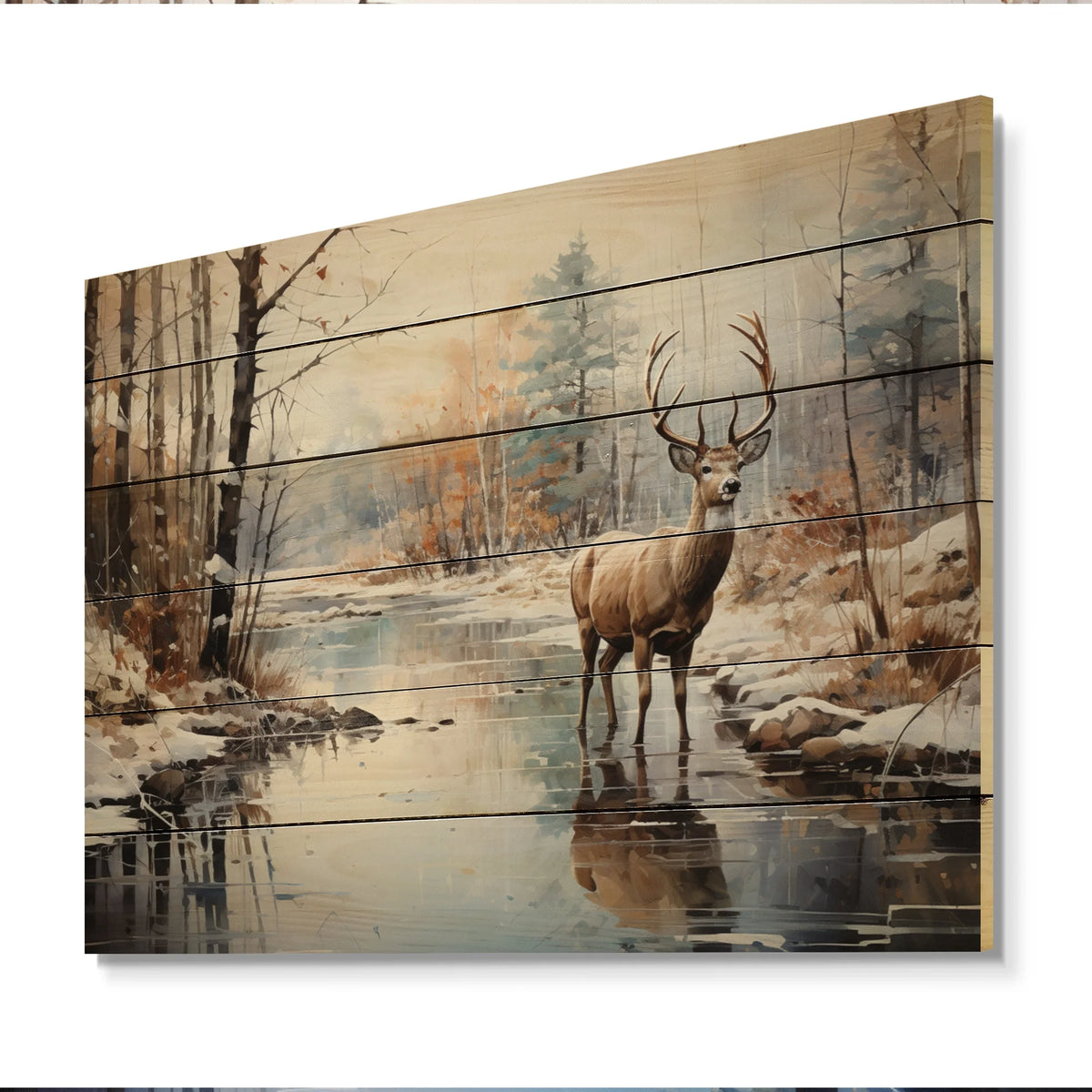 Animals Print on Natural Pine Wood D94522