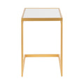 Gold Metal White Marble Side Table U919