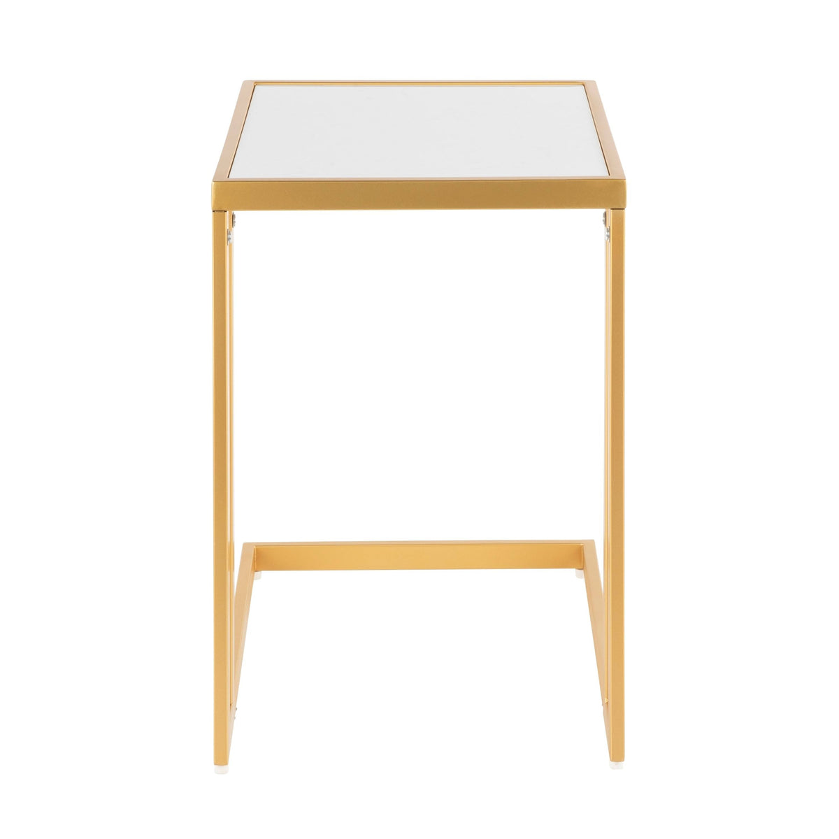 Gold Metal White Marble Side Table U919