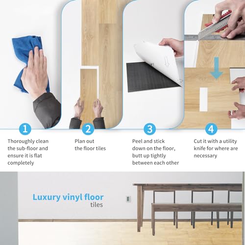 Peel and Stick Vinyl Wood Plank Floor Tile 36-Pack A5459
