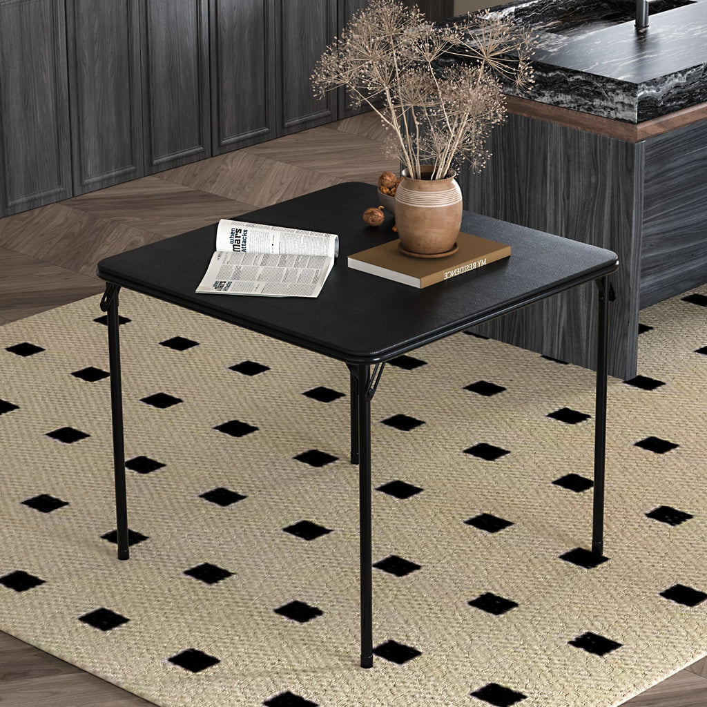 Black 5-Piece Folding Table and Chair Set Y400