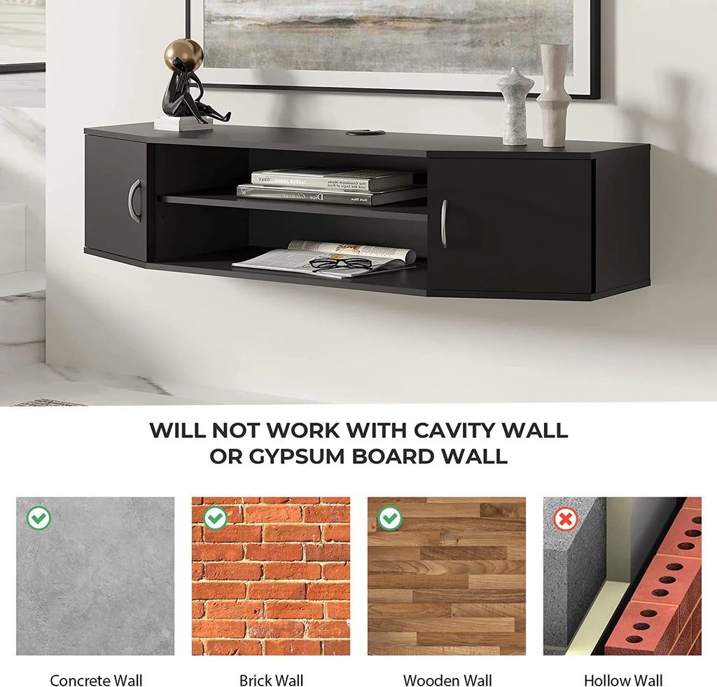 Wall Mounted Floating TV Stand with Storage Cabinets C36459