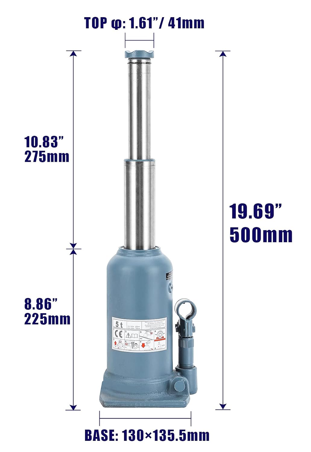 5 Ton Double Ram Hydraulic Bottle Jack T5711
