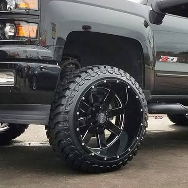 Gloss Black Milled 20x10 8x180.00 Wheel A4512