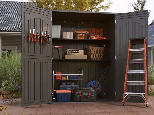 White 60 Cuft Plastic Outdoor Storage Shed E630833