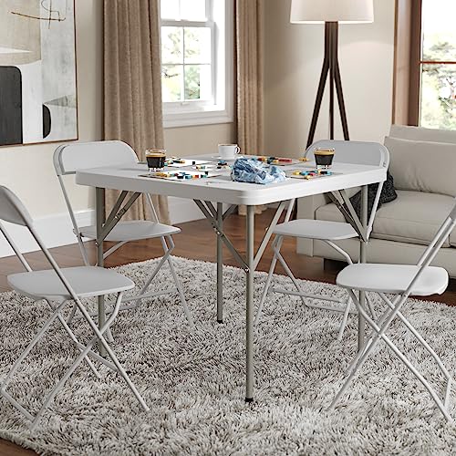 5' White Plastic Folding Training Table F577