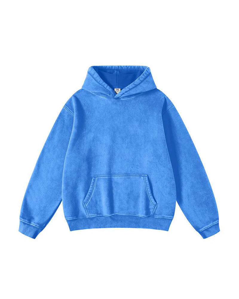 Oversized Acid Wash Hoodie Pullover W170949