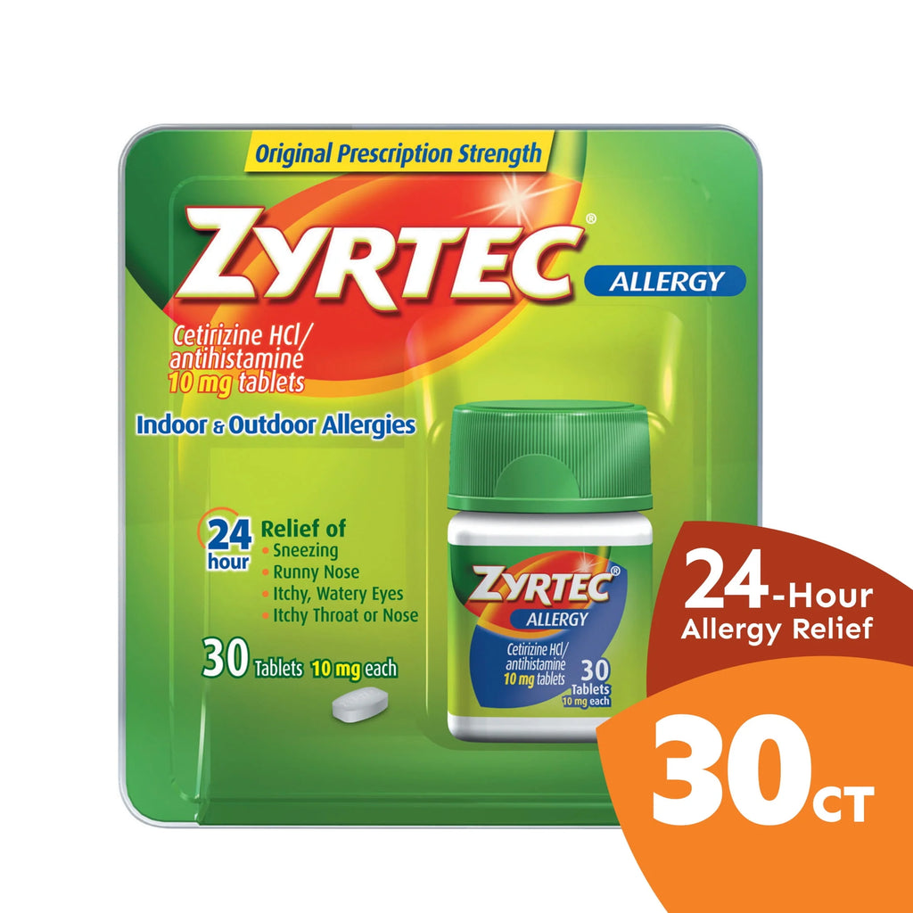 24 Hour Allergy Relief Tablets 10 mg Cetirizine HCl 30 Ct O491700