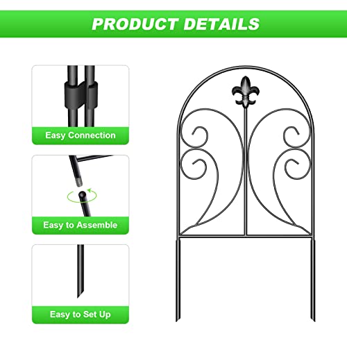 Decorative Garden Fence 10 Pack, 24in x 10ft Rustproof Metal Fencing K7340