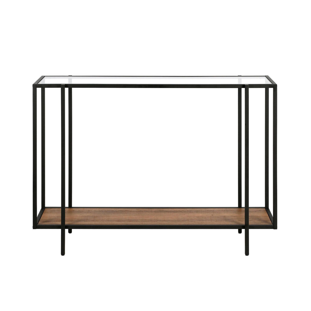 Blackened Bronze and Rustic Oak Accent Table X351999