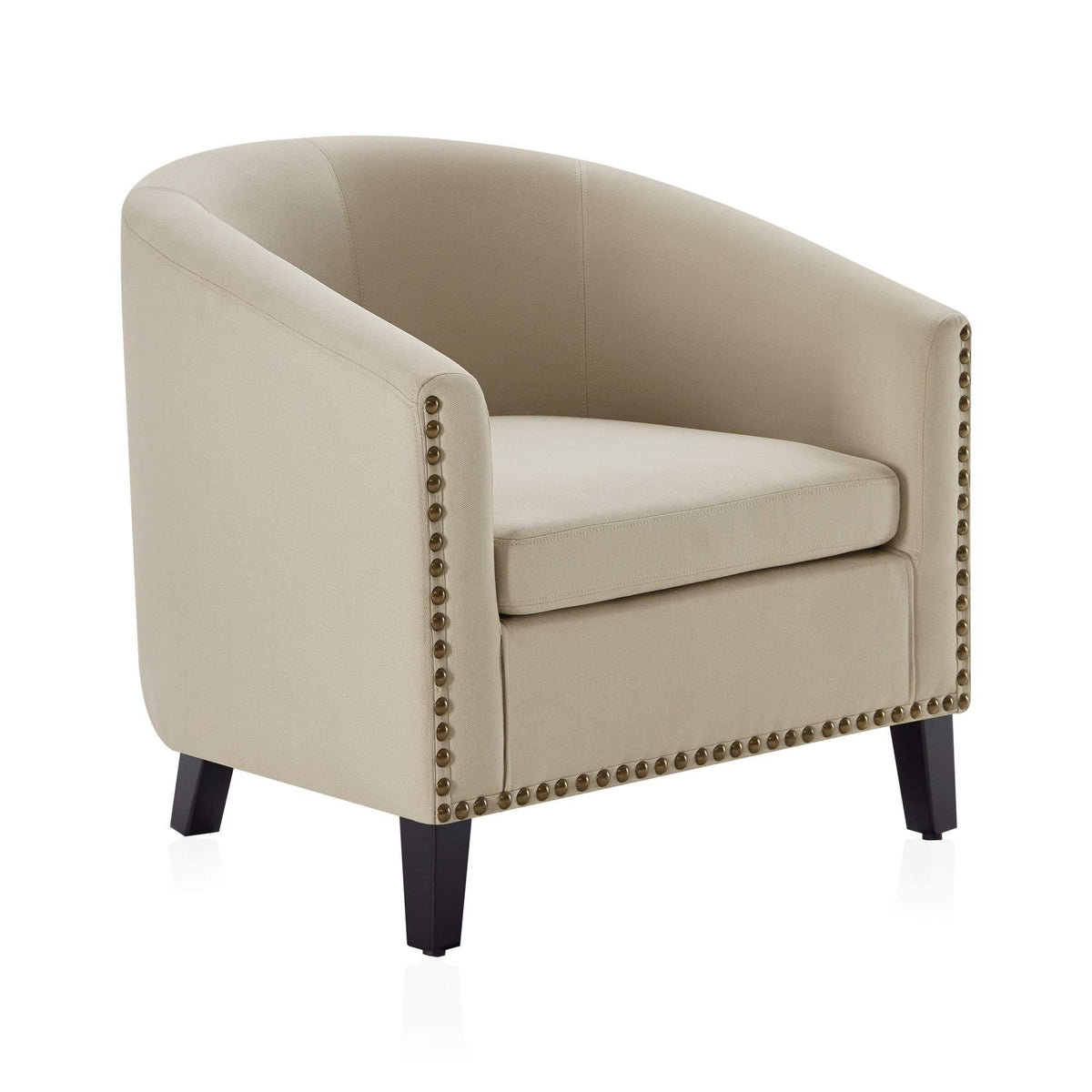 Beige Fabric Barrel Chair Y799
