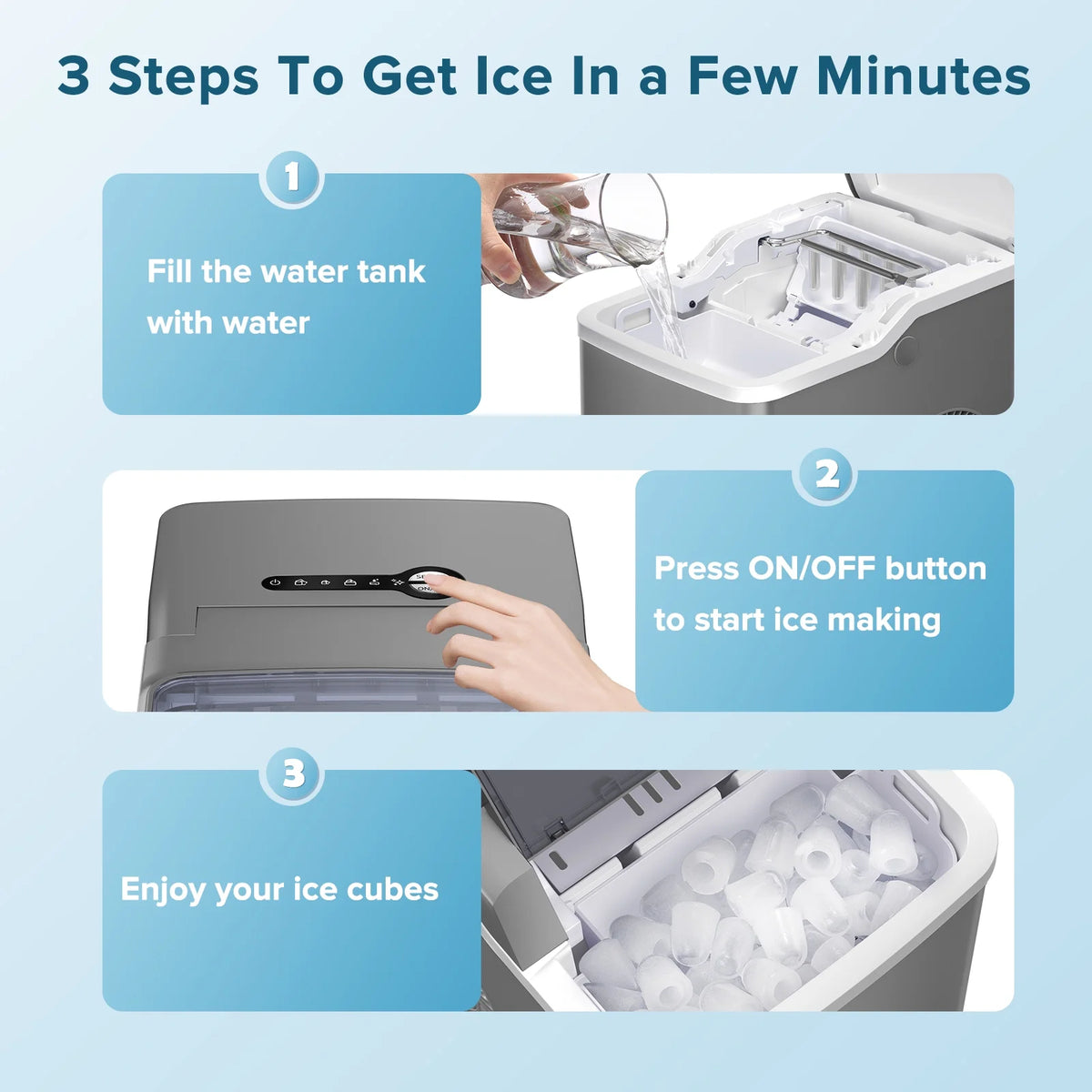 Portable Countertop Ice Maker with Ice Scoop and Basket Z730701