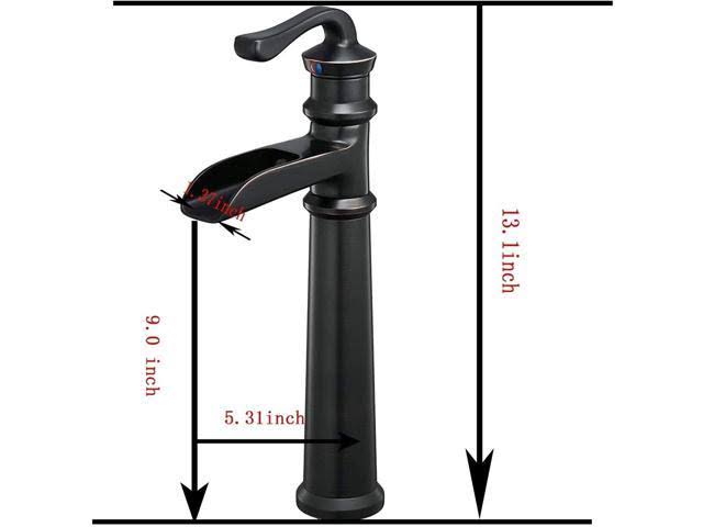 Tall Oil Rubbed Bronze Waterfall Vessel Sink Faucet with Pop Up Drain F57155