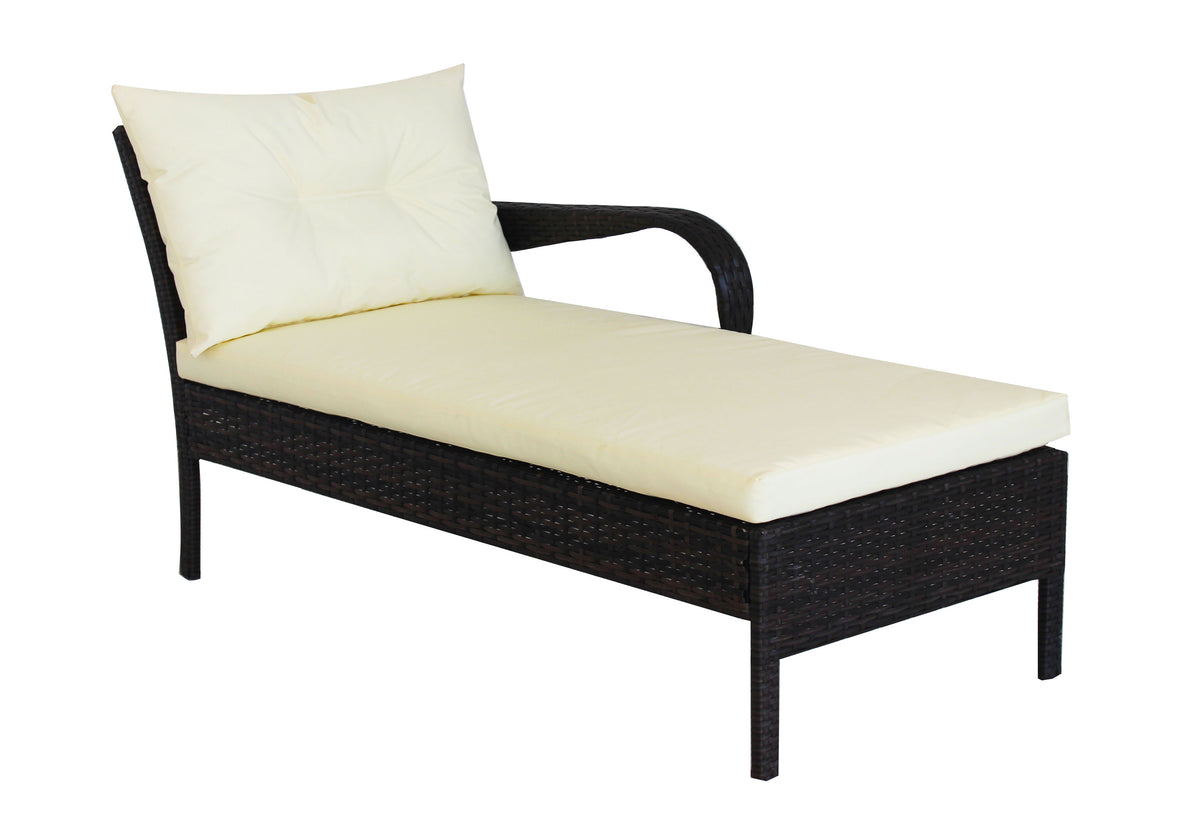 Beige 3-Piece Wicker Rattan Sectional Sofa with Tempered Glass Table N499014