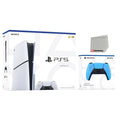 PlayStation 5 Slim Disc Video Game Console with Starlight Blue Controller H584