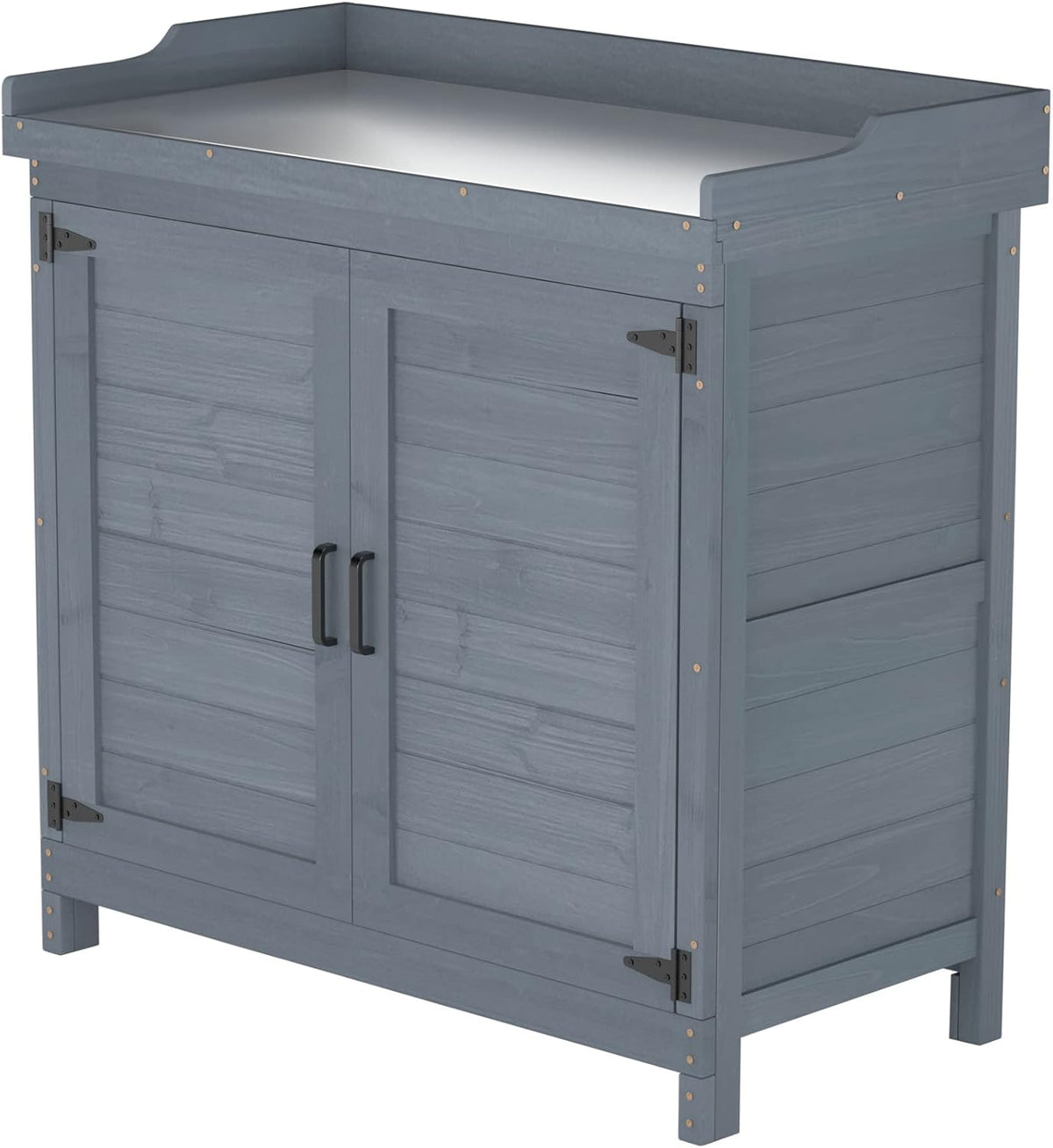 Wooden Outdoor Storage Cabinet with Potting Bench X166465