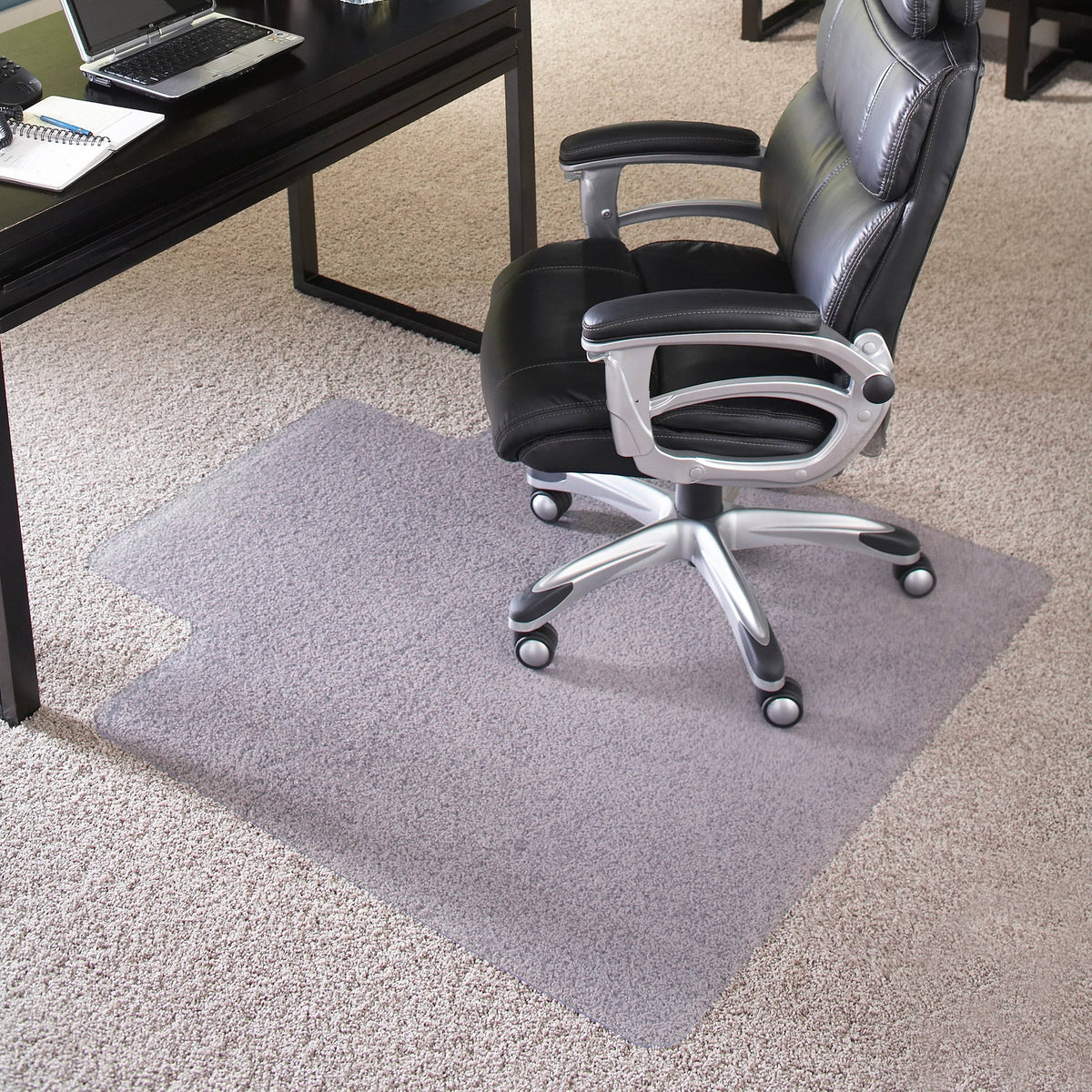 36x22 x 48x22 Clear Carpet Chair Mat with Lip W57475