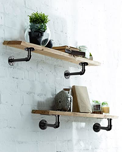 12 Pack Industrial Black Iron Shelf Brackets D4443