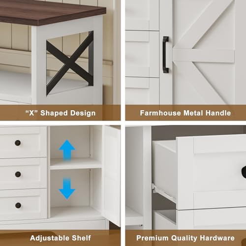 Buffet Cabinet Sideboard with 3 Drawers and 2 Doors J652