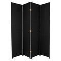 Black 6 Panel Woven Fiber Room Divider V65799