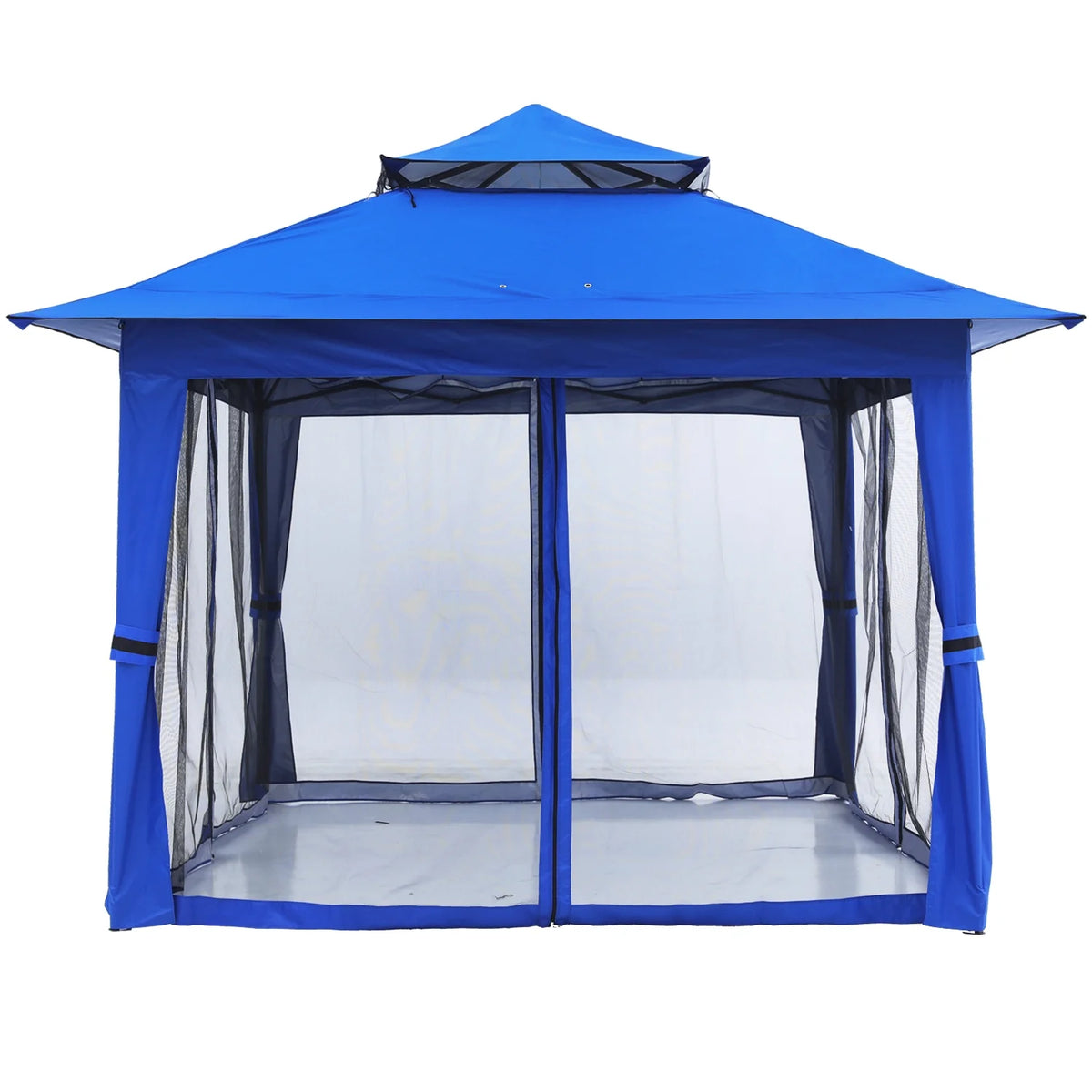 13'x13' Pop up Gazebo Canopy Shelter with Mosquito Netting, Brown H3954