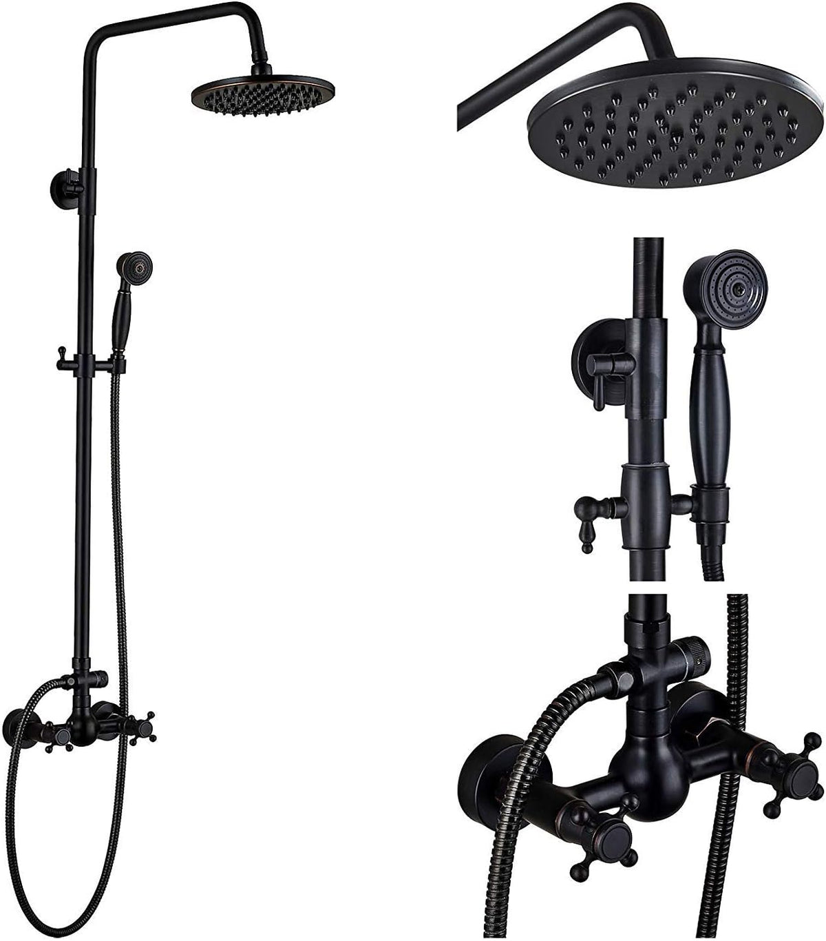 Brushed Nickel 8-inch Rainfall Shower Combo Set with Handheld Spray Q9616
