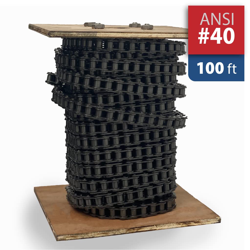 100 Feet Carbon Steel Roller Chain with 10 Connecting Links W869862