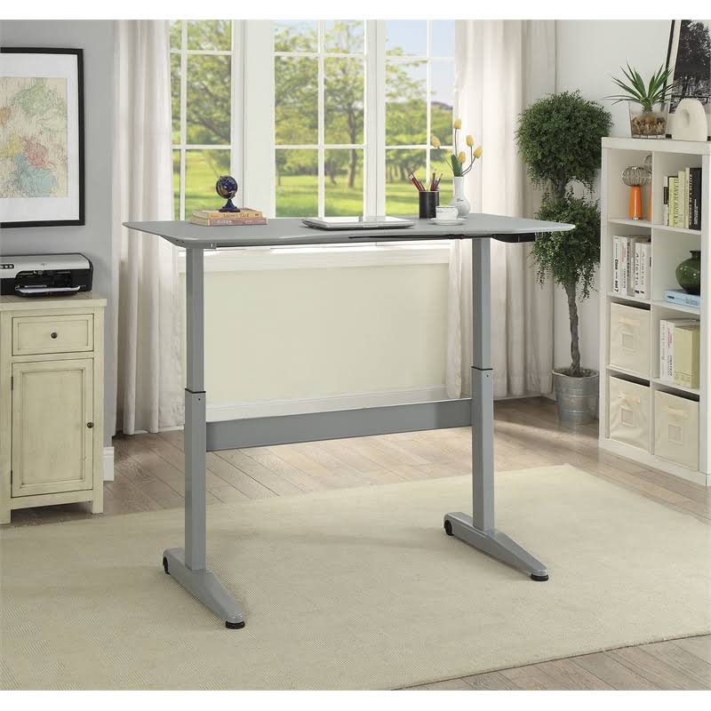 Gray Adjustable Metal Computer Desk A3910
