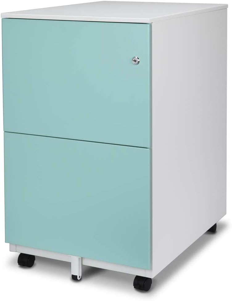 White 3 Drawer Metal File Cabinet with Lock L417