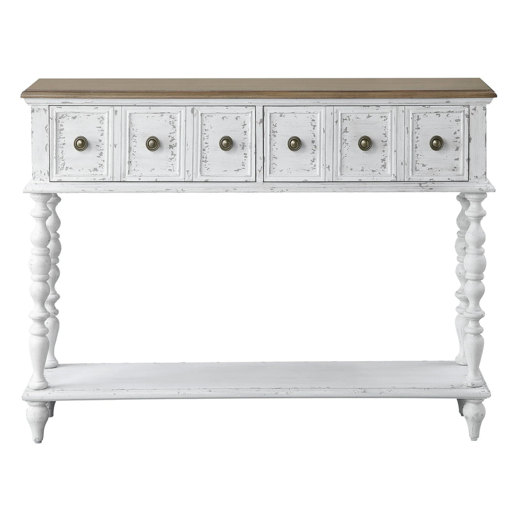 Dark Charcoal and Antique White Console Table R6312