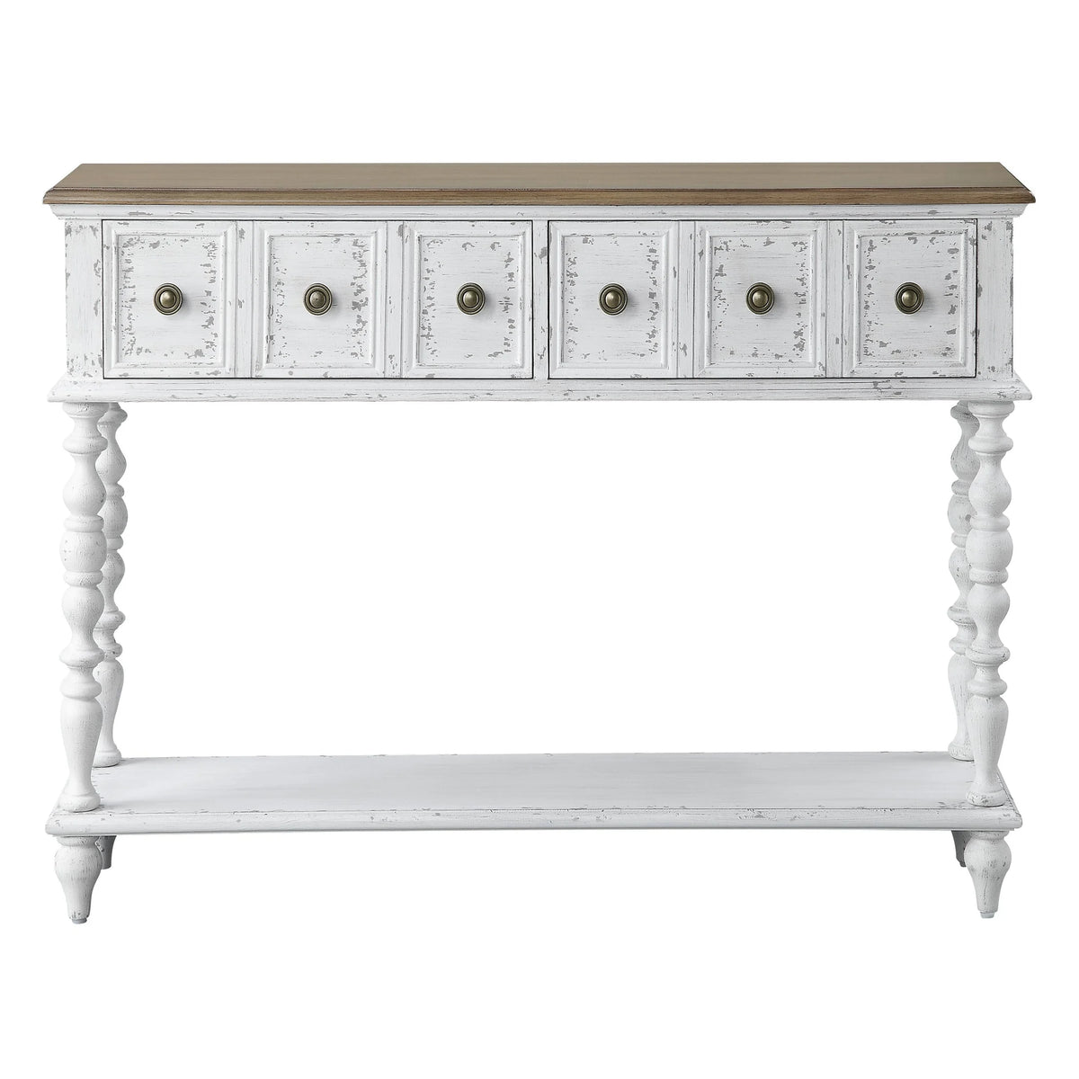 Dark Charcoal and Antique White Console Table R6312