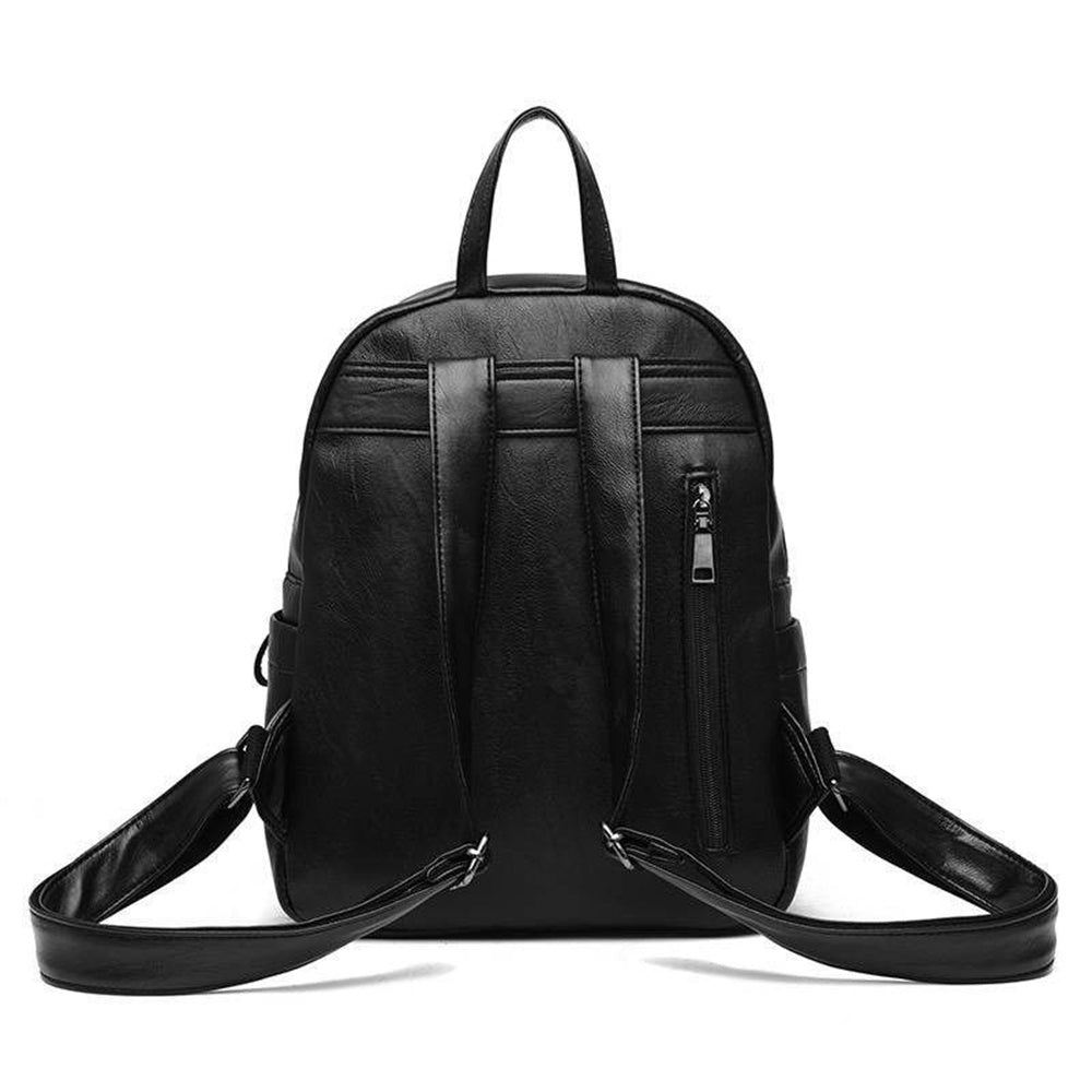 Brown Leather Small Travel Backpack Z9107