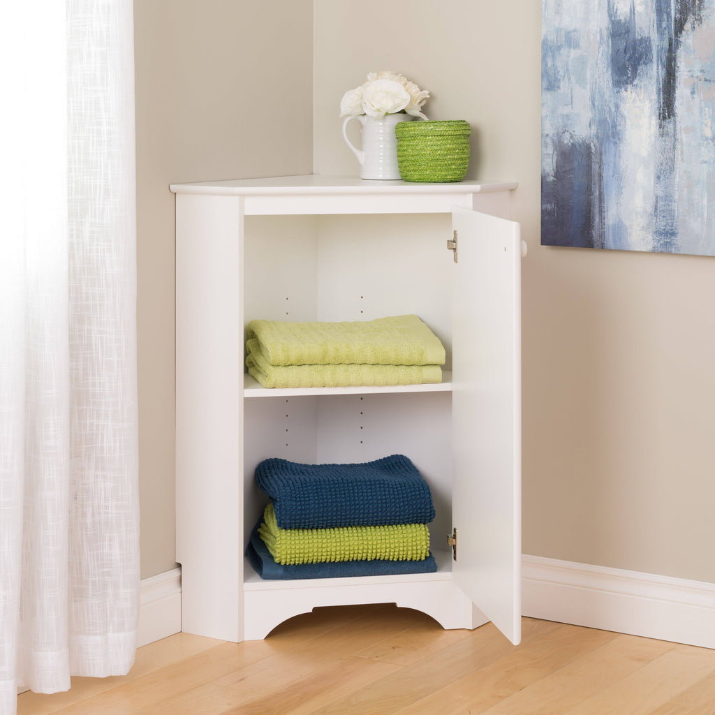 White Corner Storage Cabinet Q6661