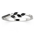 18K White Gold Over Silver Marquise Cut Black Diamond Moissanite Wedding Band C1228