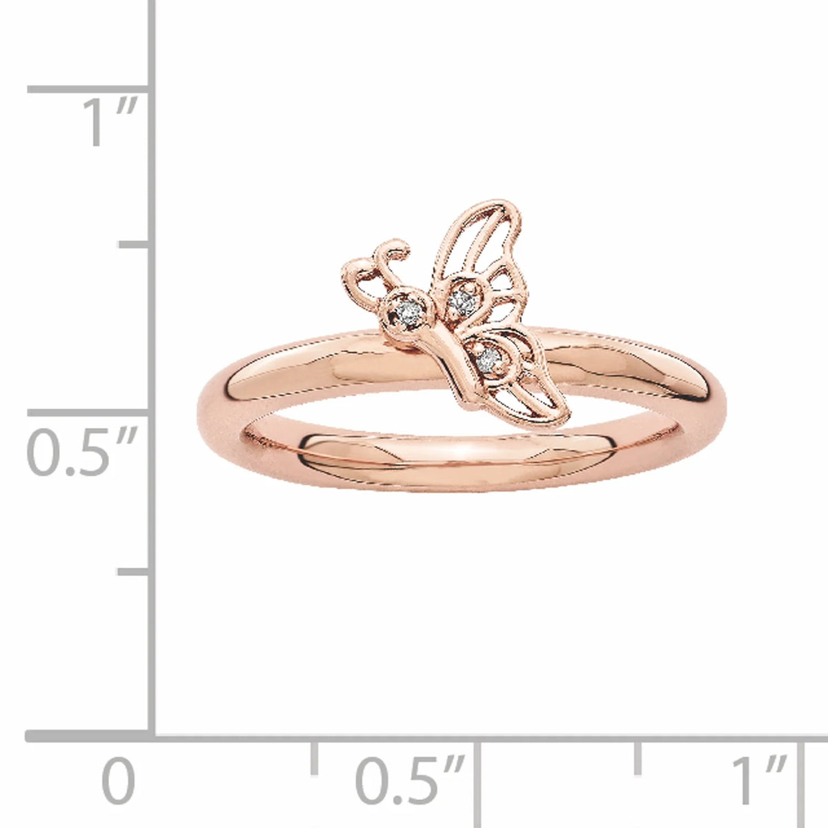 Pink-Plated Butterfly Ring W4345