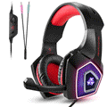 Gaming Headset with Mic, Over Ear 3.5mm Noise Canceling LED K5901