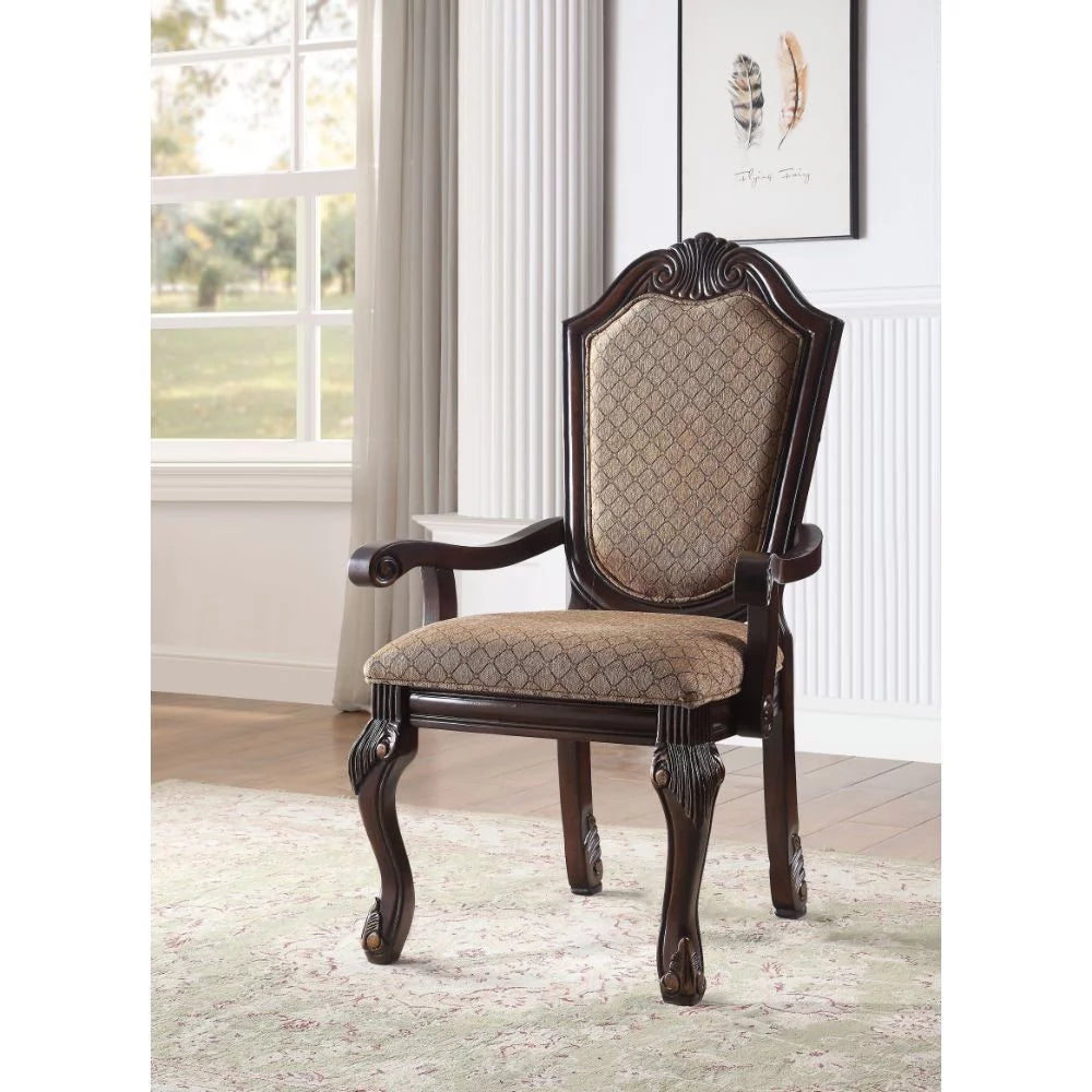 Light Brown and Espresso Arm Chair Set of 2 T969913