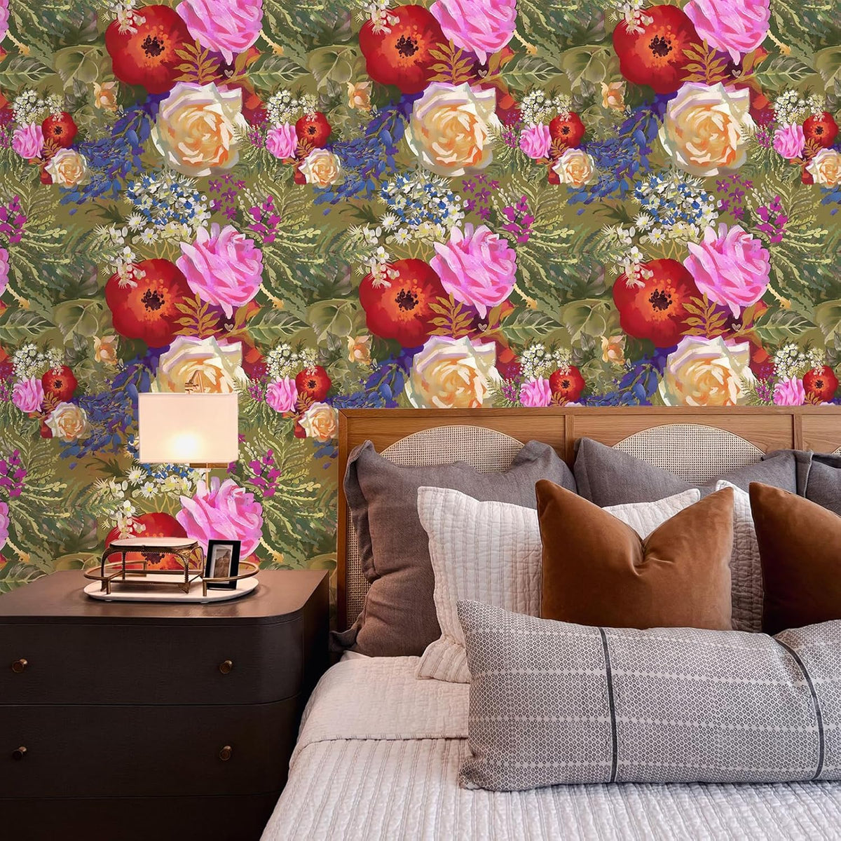 Green Botanical Peel and Stick Wallpaper 17.7''x118'' U651
