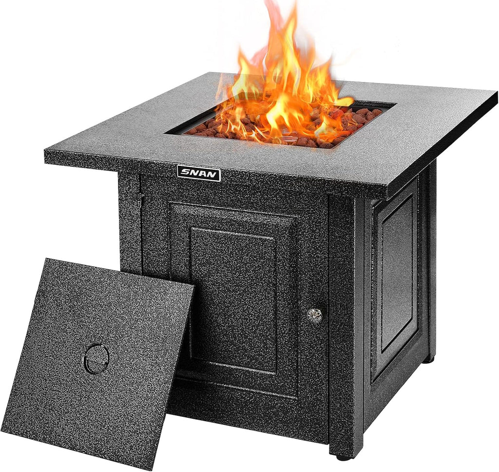 28 Inch Black Steel Propane Fire Pit Table O4478