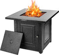 28 Inch Black Steel Propane Fire Pit Table O4478
