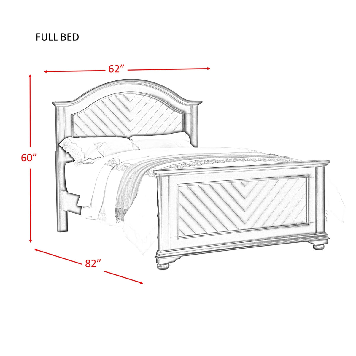 White Full Panel Bed N34896