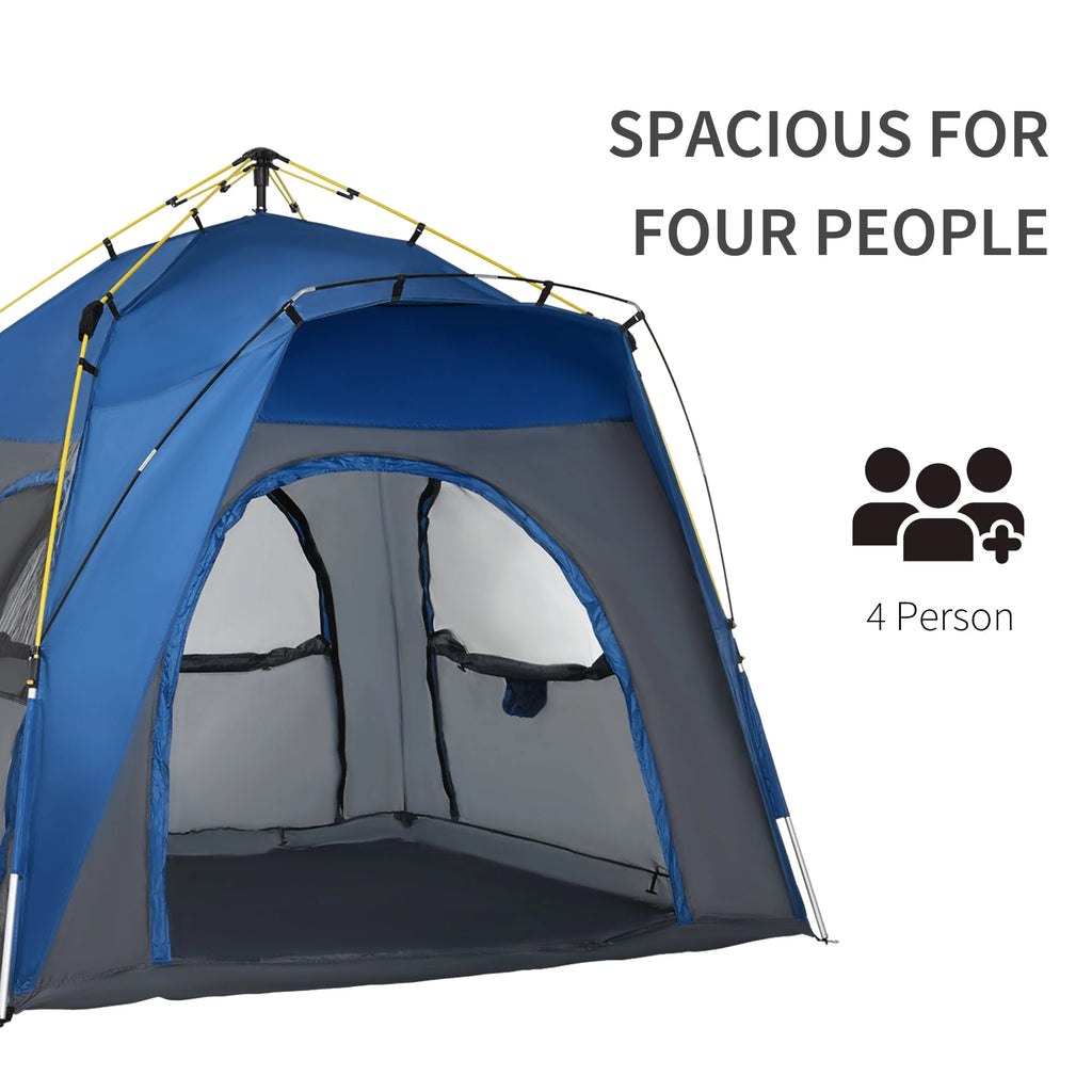 4 Person Pop Up Tent with Windows and Doors B3268